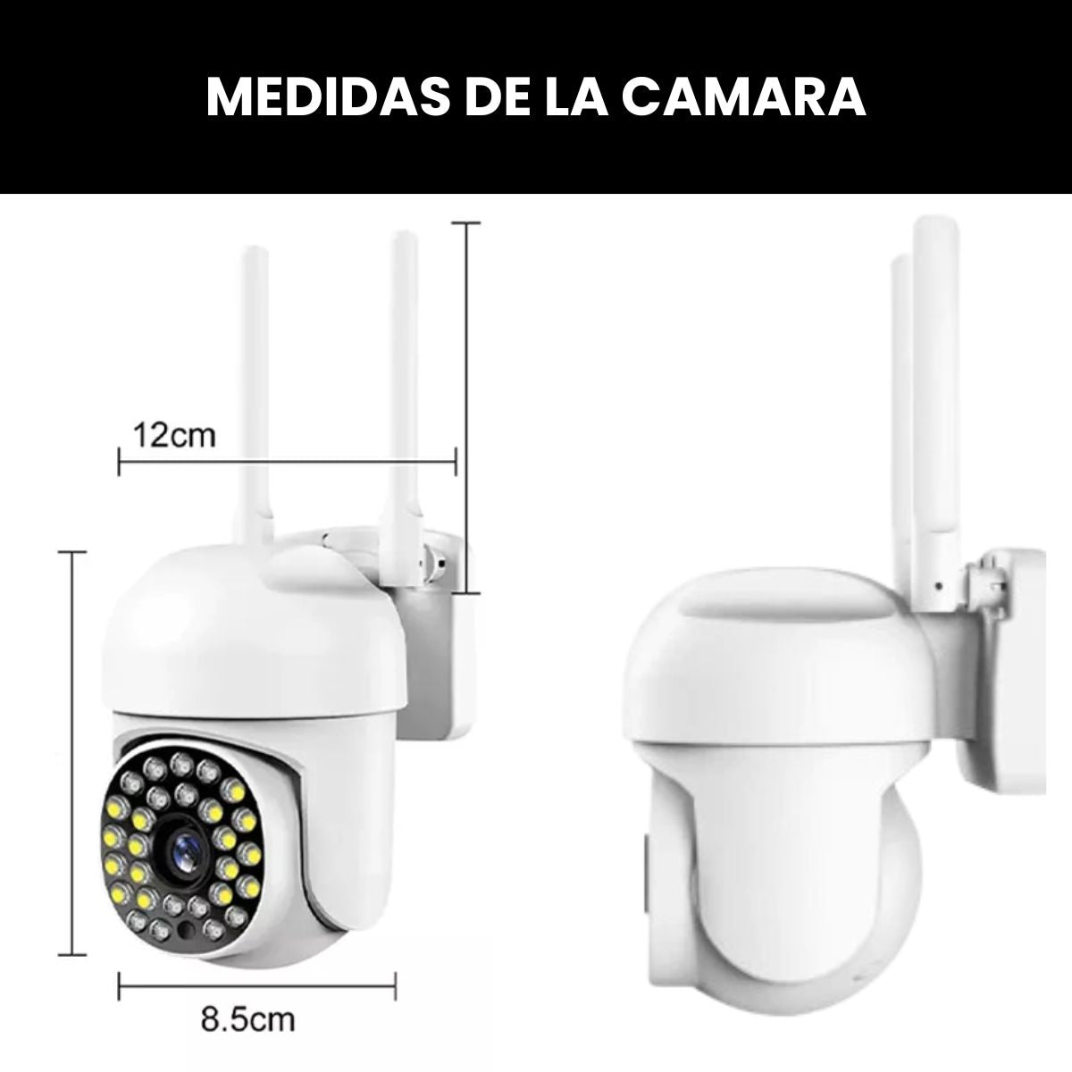 Cámara de Seguridad Exterior JORTAN JT-8161QJ Full HD WiFi con Visión Nocturna y Audio Bidireccional