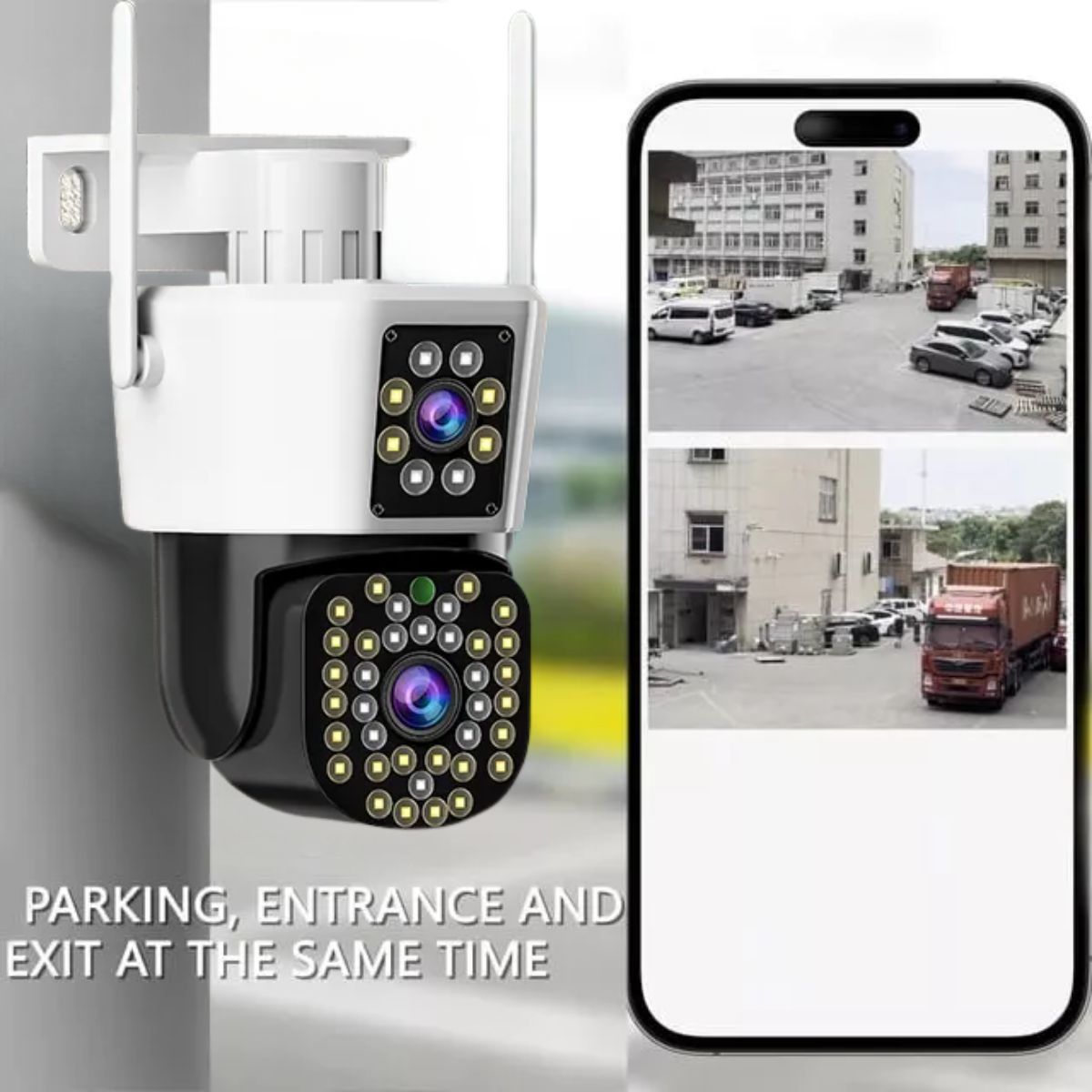 Cámara de Seguridad Exterior JORTAN JT-8293 4MP con Doble Lente y Visión Nocturna