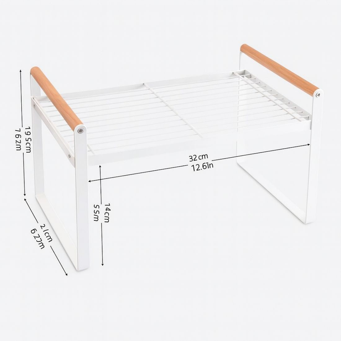Repisa Organizadora Multiuso Estilo Nórdico Acero y Madera 34 cm