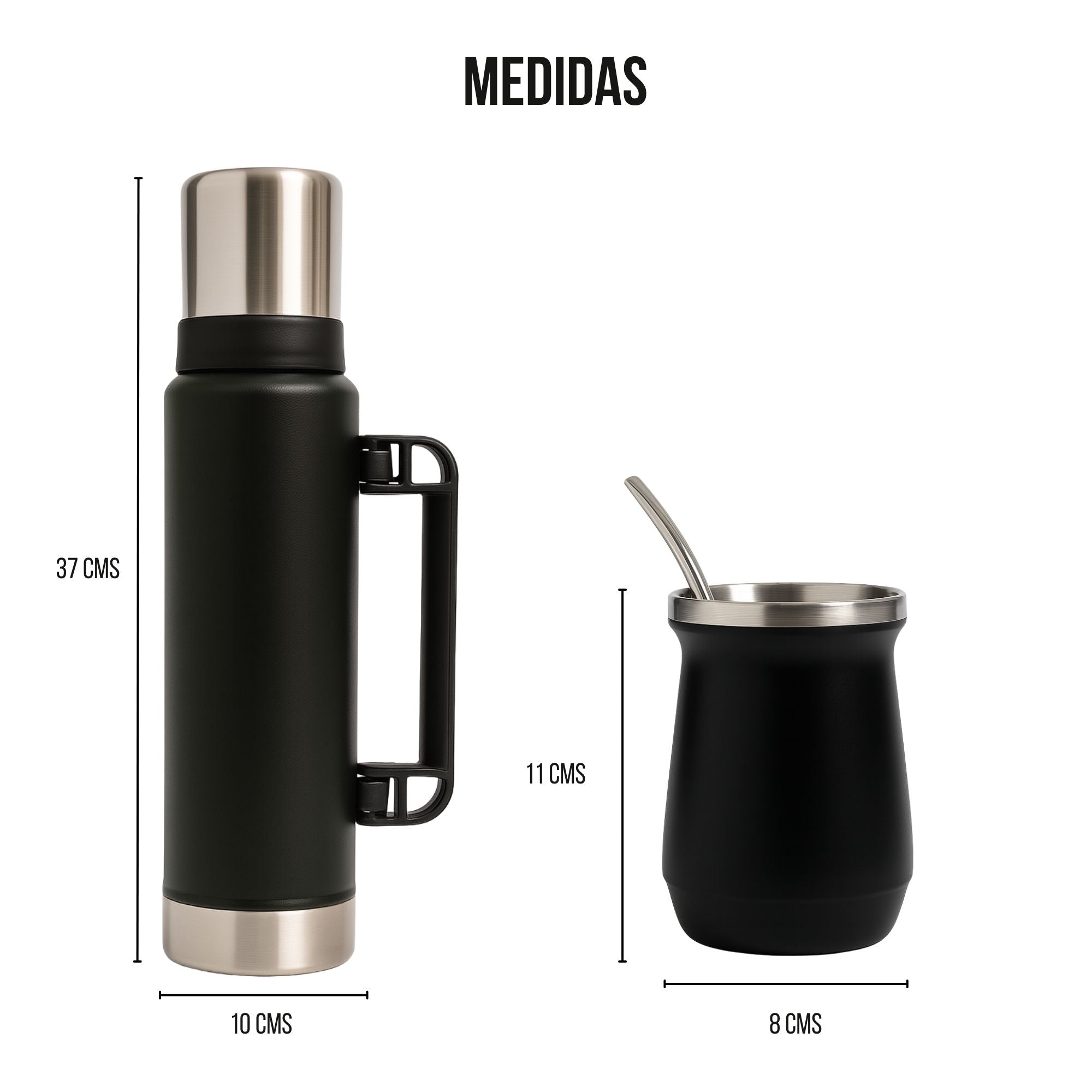Termo De Acero Inoxidable 1.3 Litros + Mate 236ml Con Bombilla Color Rosa Chicle