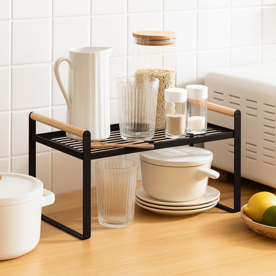 Repisa Organizadora Multiuso Estilo Nórdico Negra 34 cm