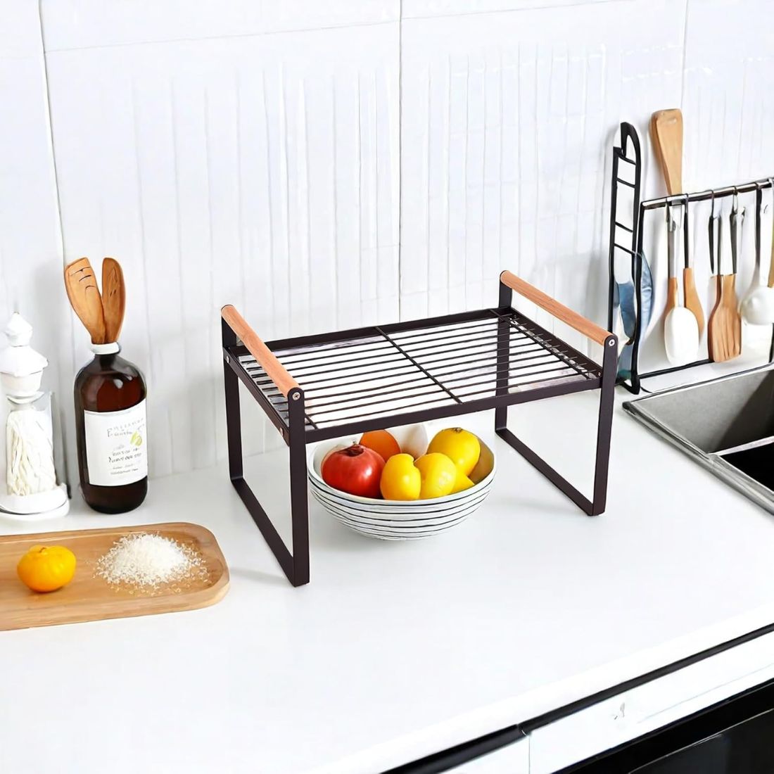 Repisa Organizadora Multiuso Estilo Nórdico Negra 34 cm