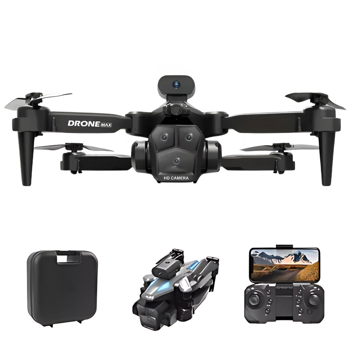 Drone 4k con 3 Cámaras Wifi 2.4ghz Fpv Antichoques H15 Pro Max