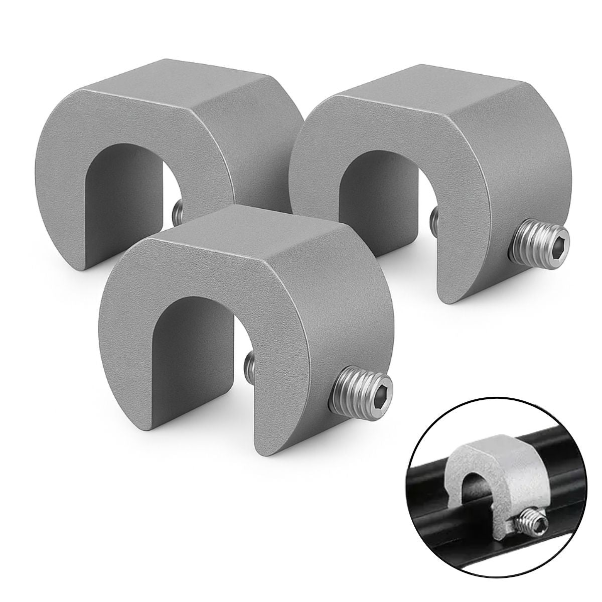 Seguro antirrobo ventanas y mamparas corredizas metálicas Pack 3 Color Gris