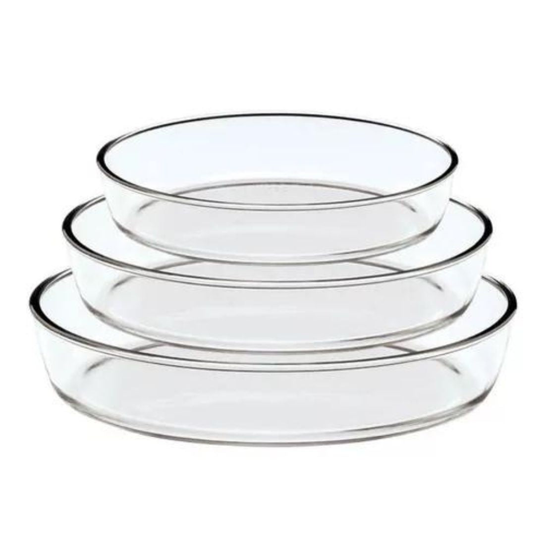 Set 3 Fuente Asadera Vidrio Refractario Para Horno Ovaladas