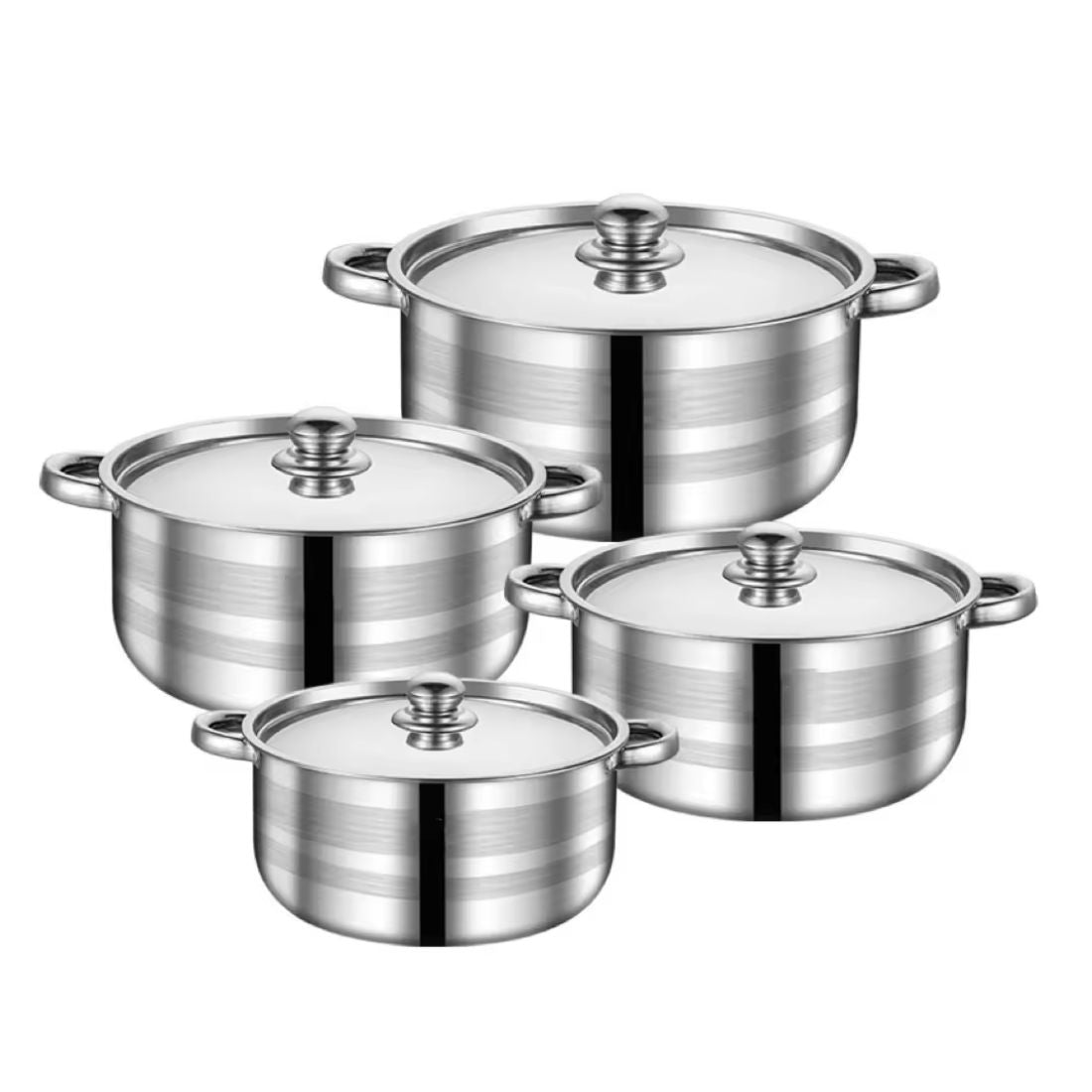 Bateria de Cocina 8 Piezas Acero Inoxidable 20 / 22 / 24 / 26 Cms