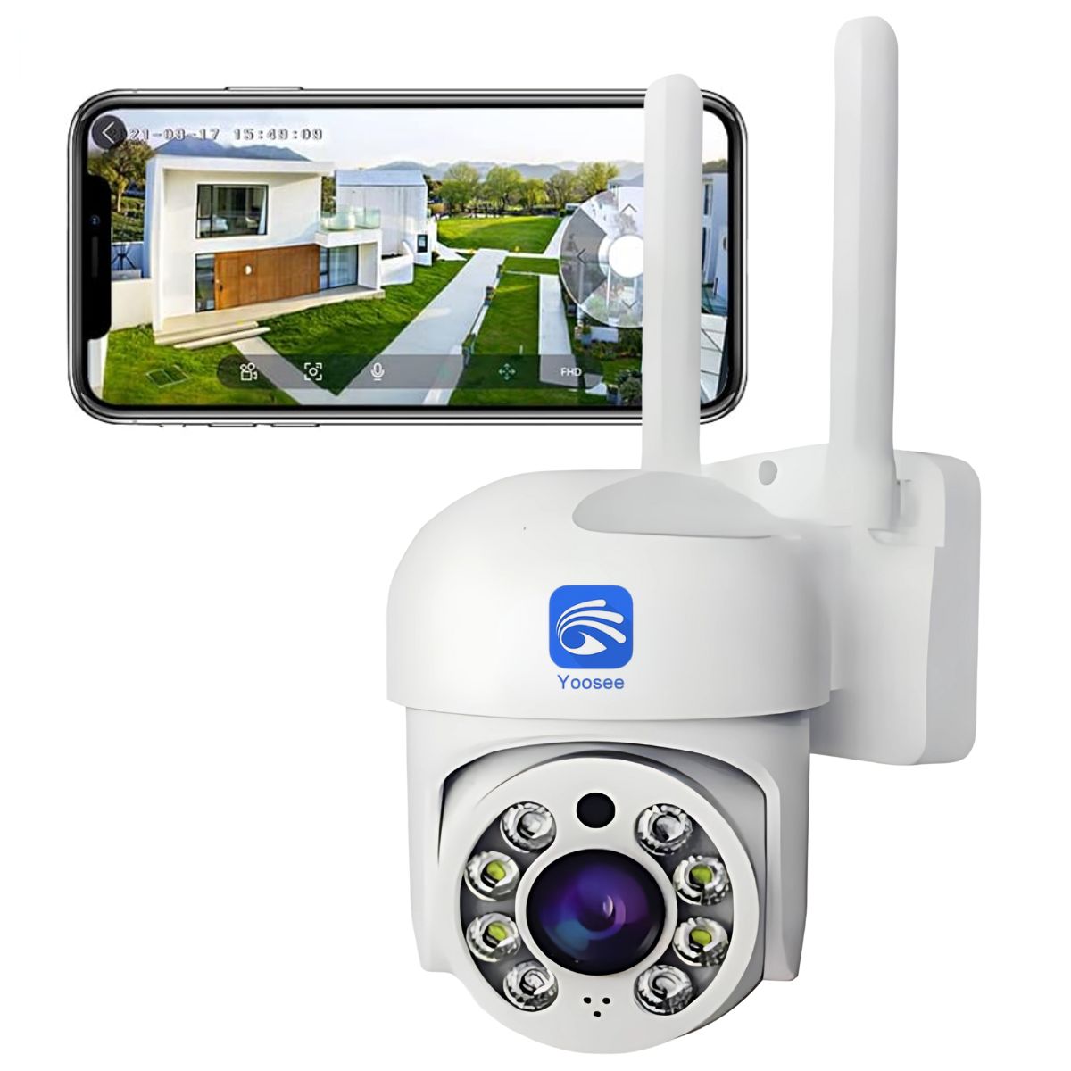 Cámara de Seguridad Exterior JORTAN JT-8160QJ Full HD con Visión Nocturna y Detección de Movimiento