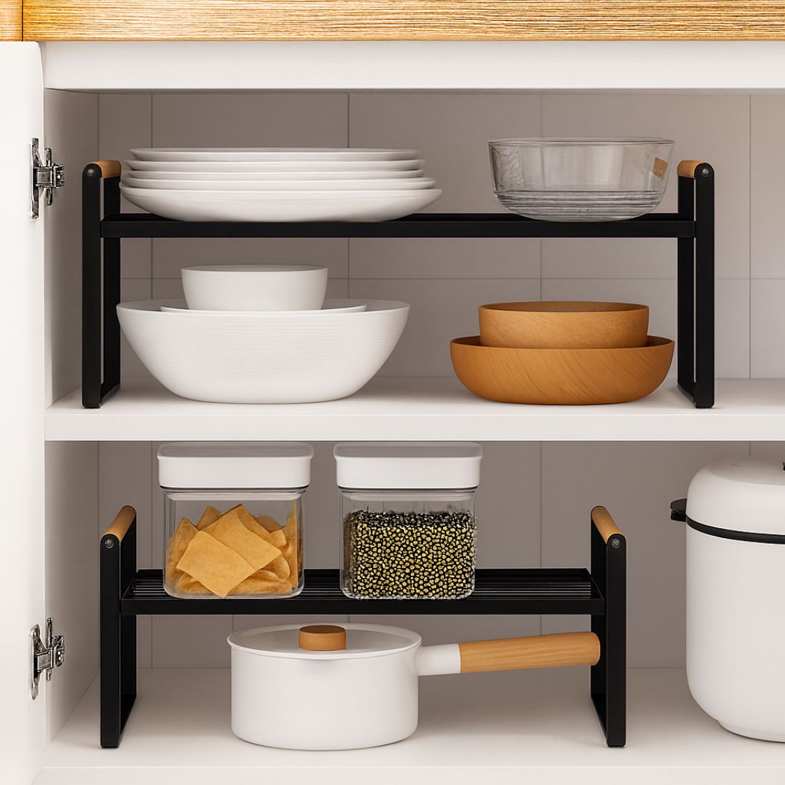 Repisa Organizadora Multiuso Estilo Nórdico Negra 34 cm