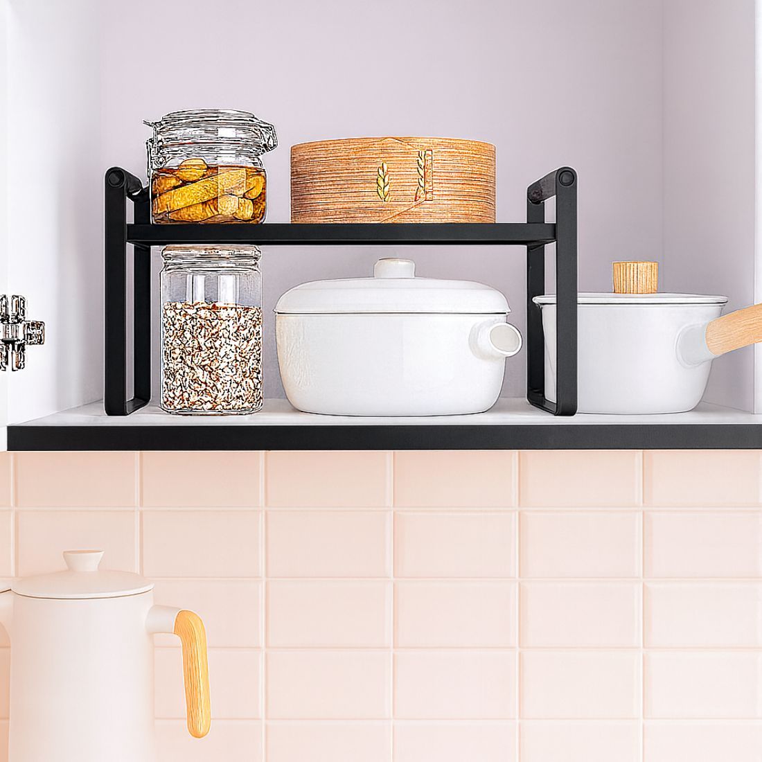 Repisa Organizadora Multiuso Estilo Nórdico Negra 34 cm