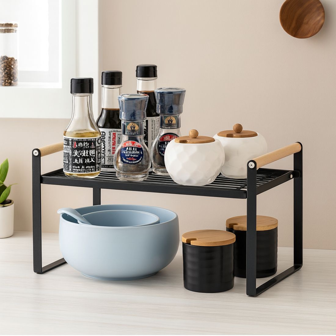 Repisa Organizadora Multiuso Estilo Nórdico Negra 34 cm