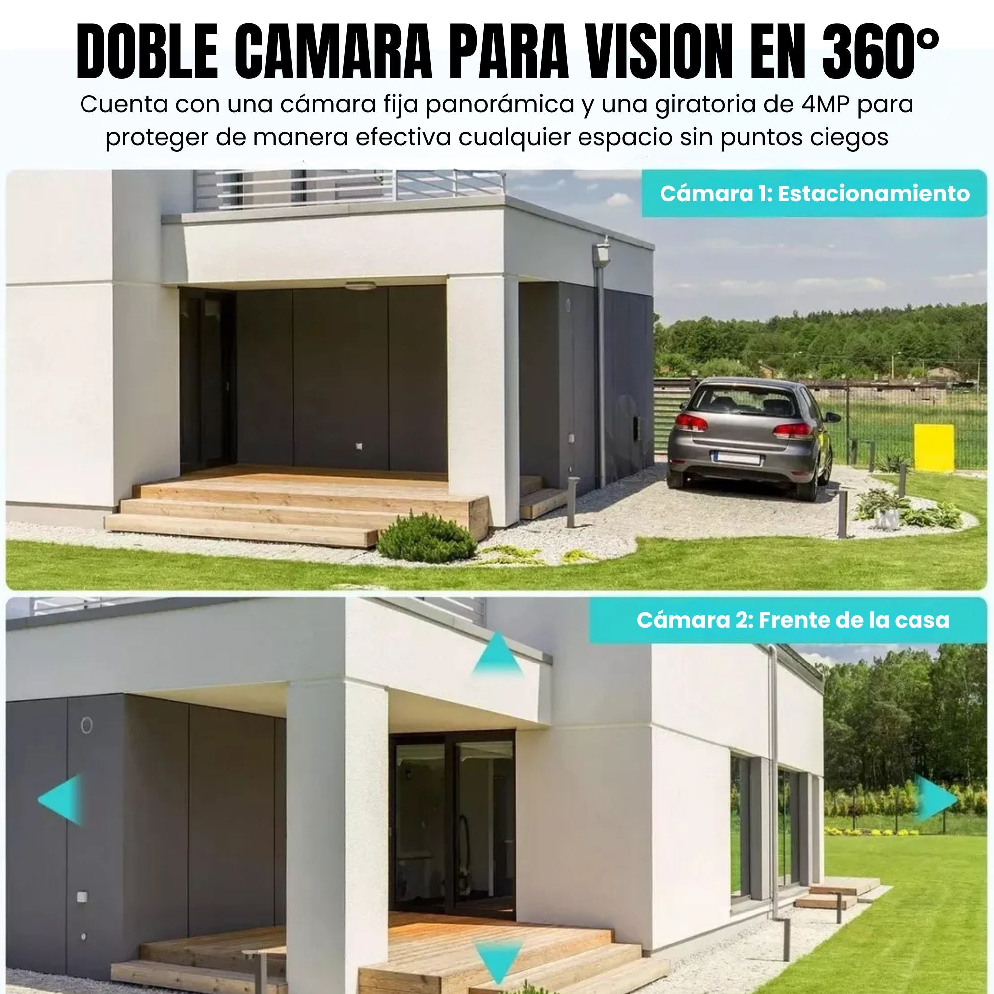 Cámara de Seguridad Exterior JORTAN JT-9687 Pro 8MP con Doble Lente y Visión Nocturna