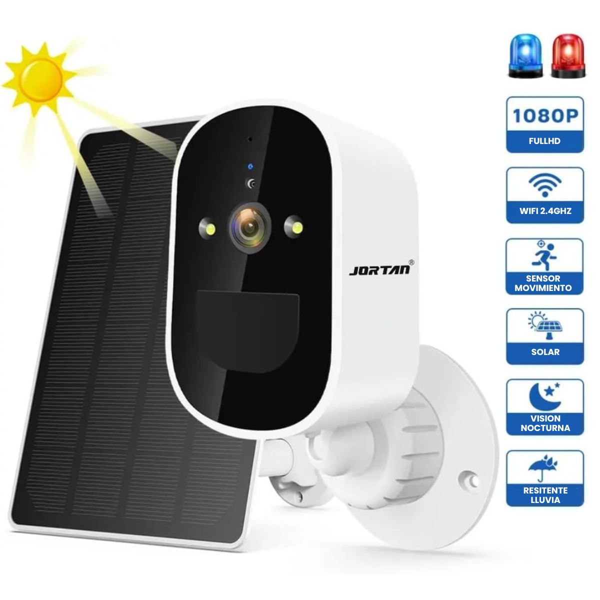 Cámara Solar JORTAN 8185XM-2T Full HD con Batería y Visión Nocturna