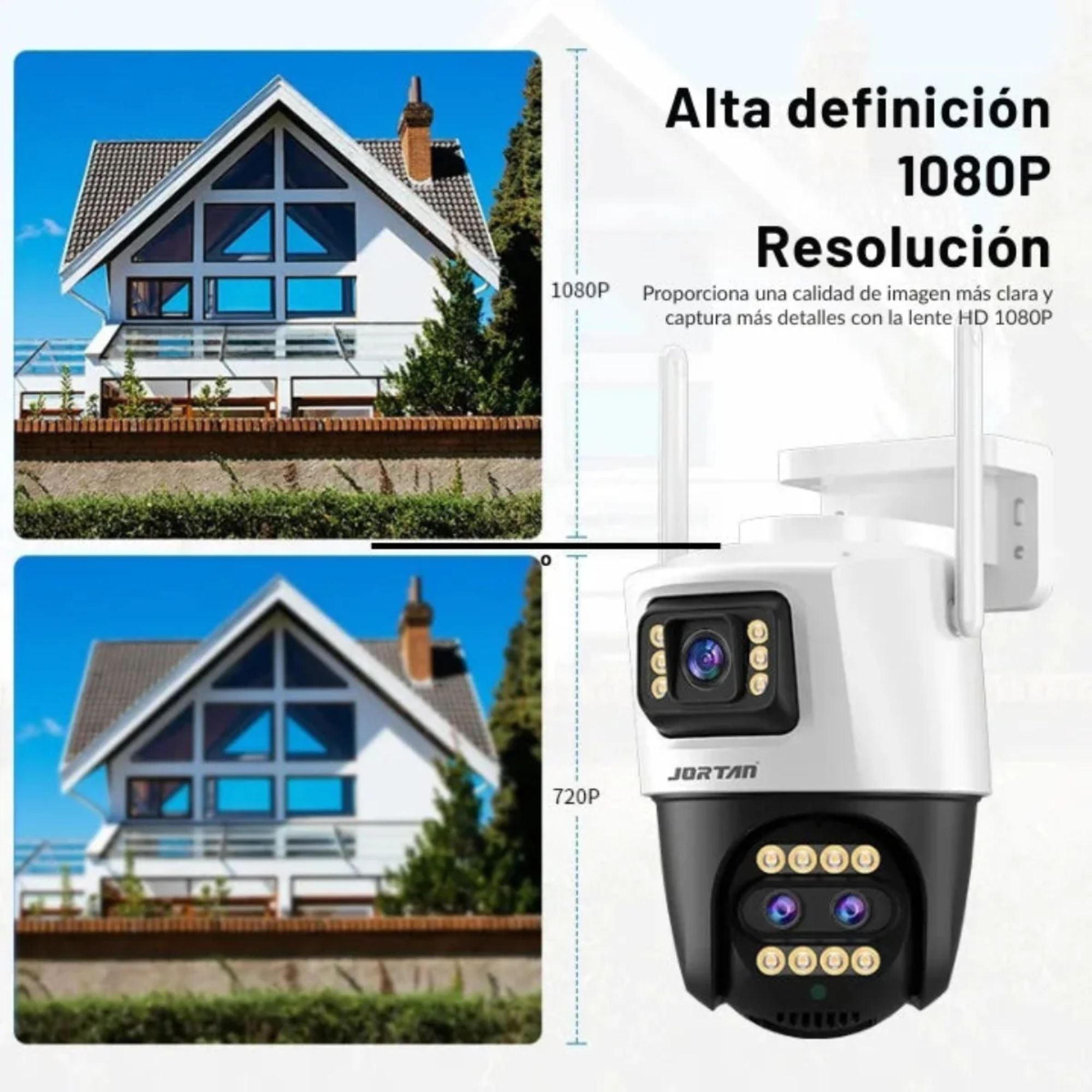 Cámara de Seguridad Exterior Jortan JTZ-9999PRO Gun-Ball WiFi con Doble Lente e IA