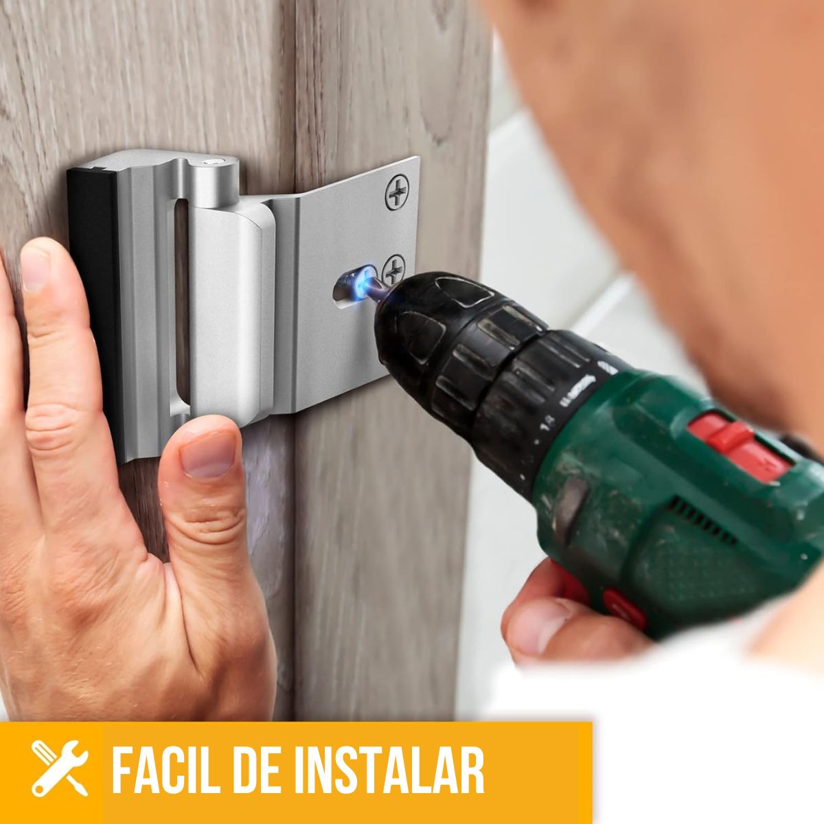 Cerradura Refuerzo Puerta Seguridad Picaporte Pestillo Puerta Principal Negro