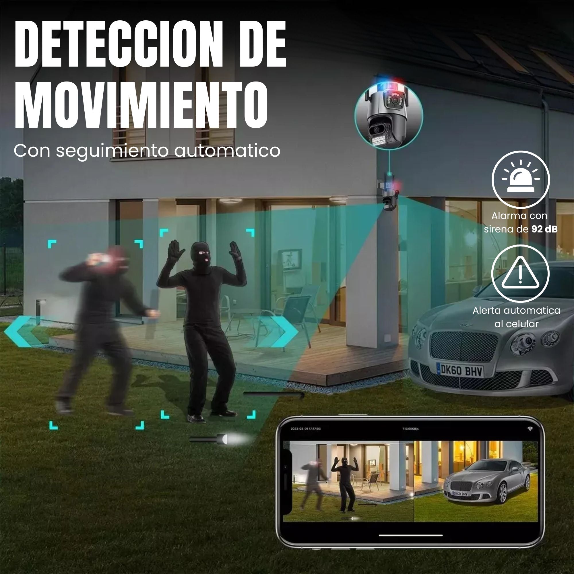 Cámara de Seguridad Exterior JORTAN JT-9687 Pro 8MP con Doble Lente y Visión Nocturna