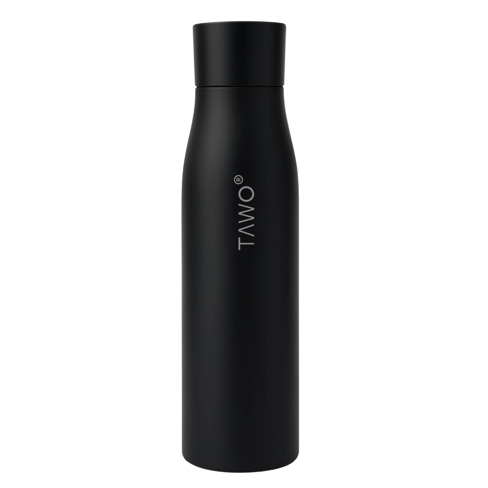 Botella Inteligente UV Autolimpiante TAWO® 750ml Negro | Acero Inoxidable 316L