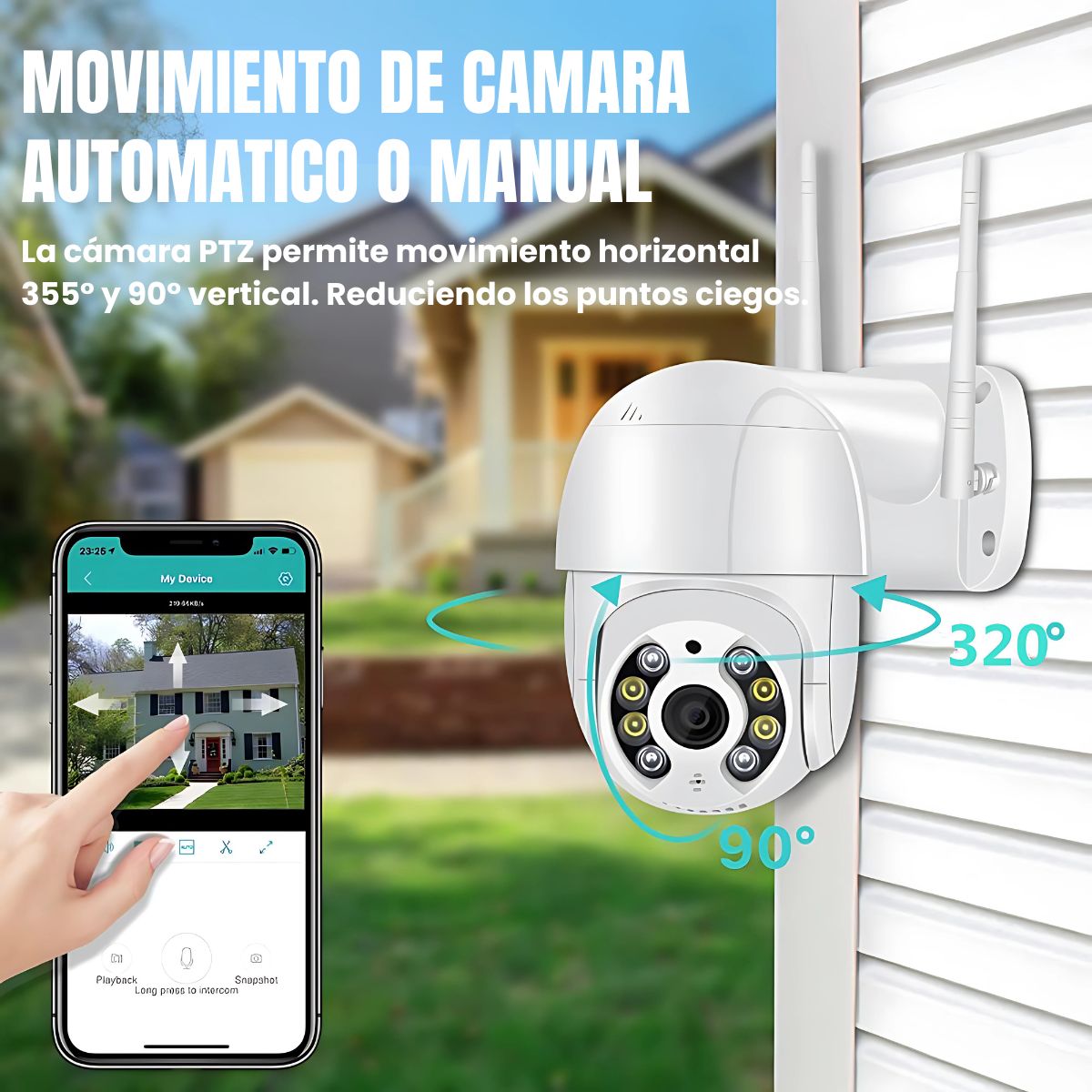Cámara de Seguridad Exterior JORTAN JT-8160QJ Full HD con Visión Nocturna y Detección de Movimiento