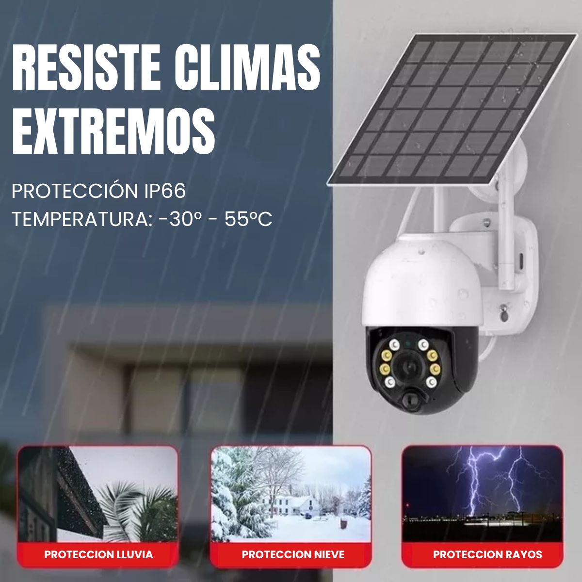 Cámara Solar JORTAN 3MP con Batería de 13200 mAh y Visión Nocturna