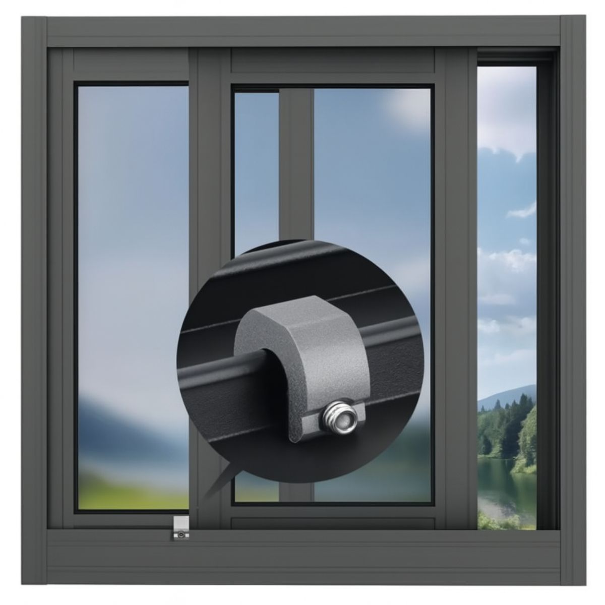 Seguro antirrobo ventanas y mamparas corredizas metálicas Pack 3 Color Gris