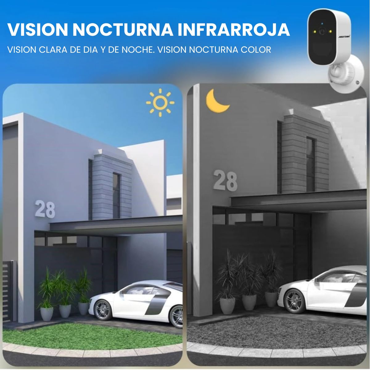 Cámara Solar JORTAN 8185XM-2T Full HD con Batería y Visión Nocturna