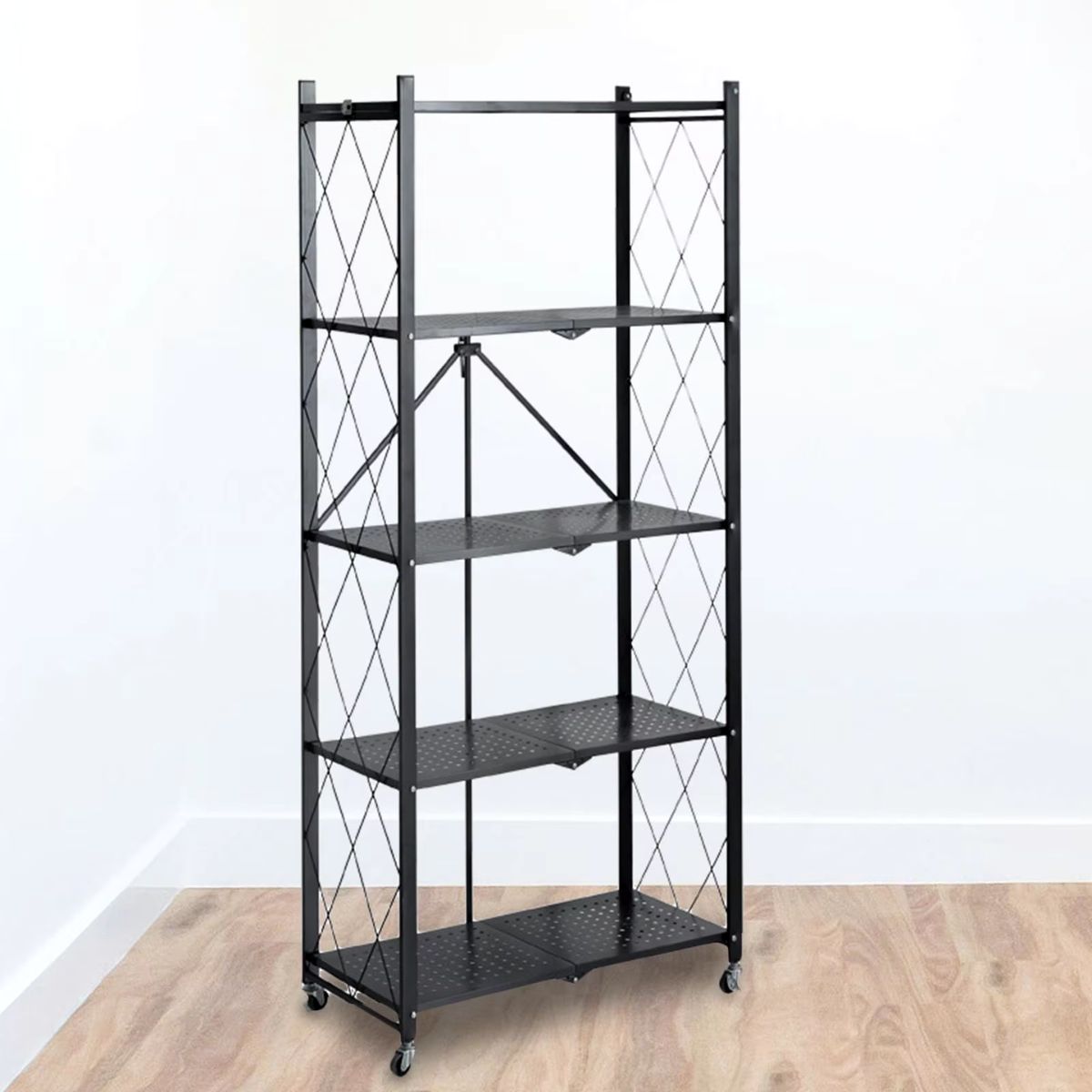 Repisa Estante 5 Niveles Metalico Plegable Estanteria 90kg Negro