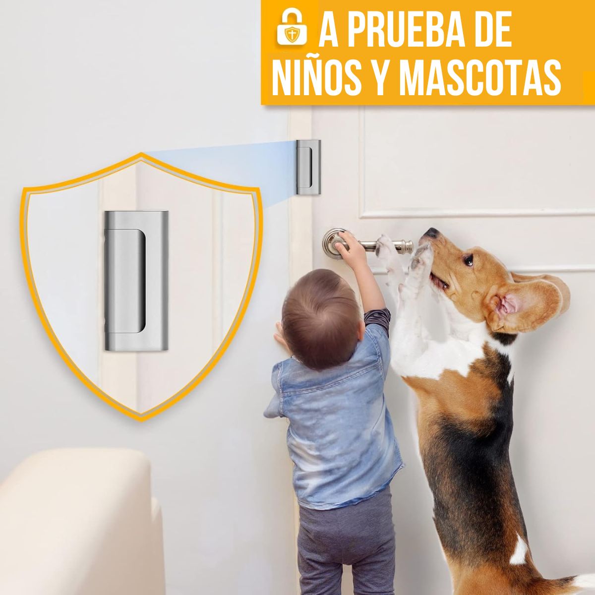 Cerradura Refuerzo Puerta Seguridad Picaporte Pestillo Puerta Principal Negro