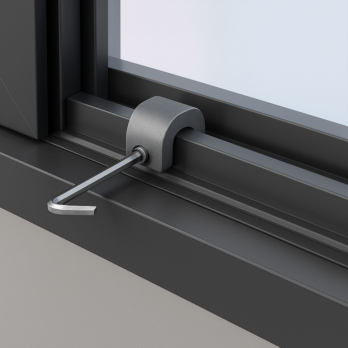Seguro antirrobo ventanas y mamparas corredizas metálicas Pack 3 Color Gris