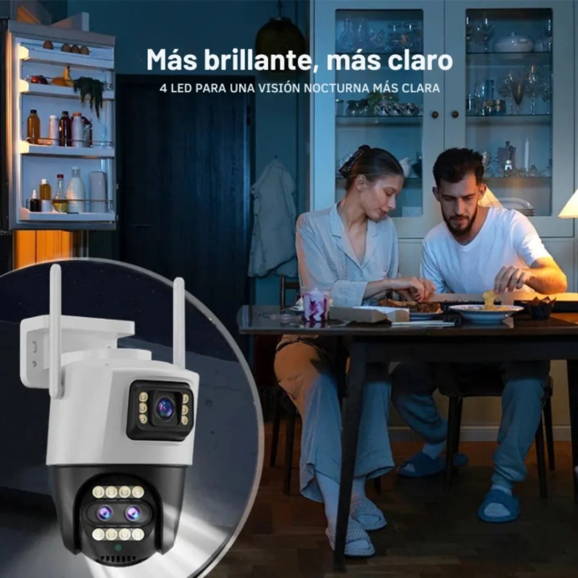 Cámara de Seguridad Exterior Jortan JTZ-9999PRO Gun-Ball WiFi con Doble Lente e IA
