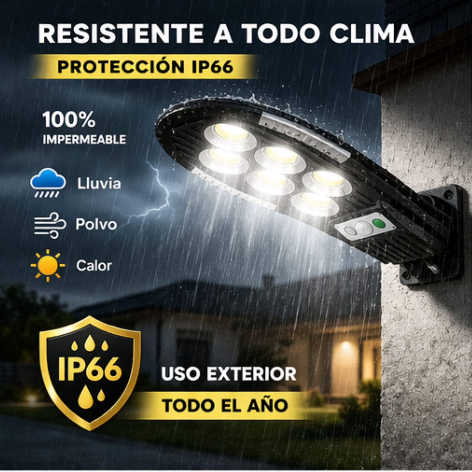Foco Solar LED Cobra JORTAN 300W con Sensor de Movimiento IP66