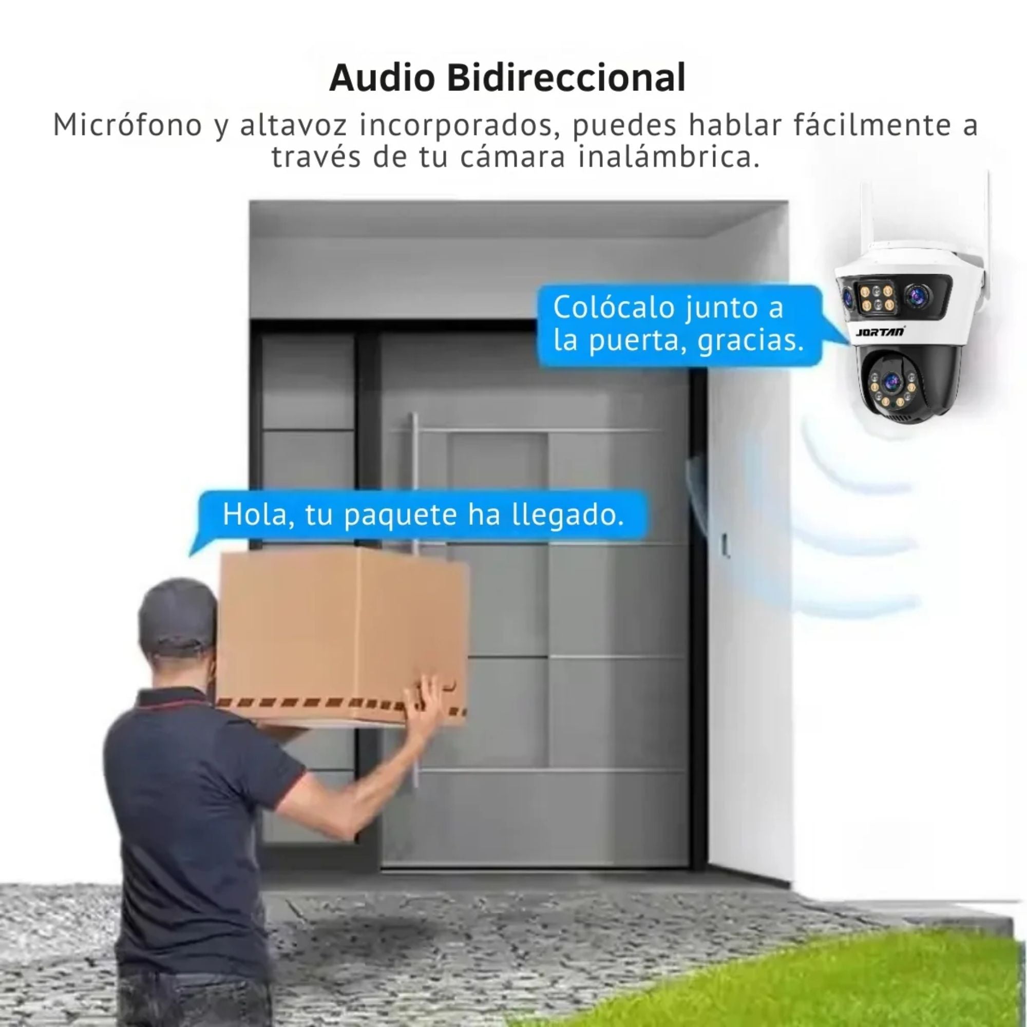 Cámara de Seguridad Exterior Jortan 6 WiFi Doble Lente con Seguimiento Inteligente e IA
