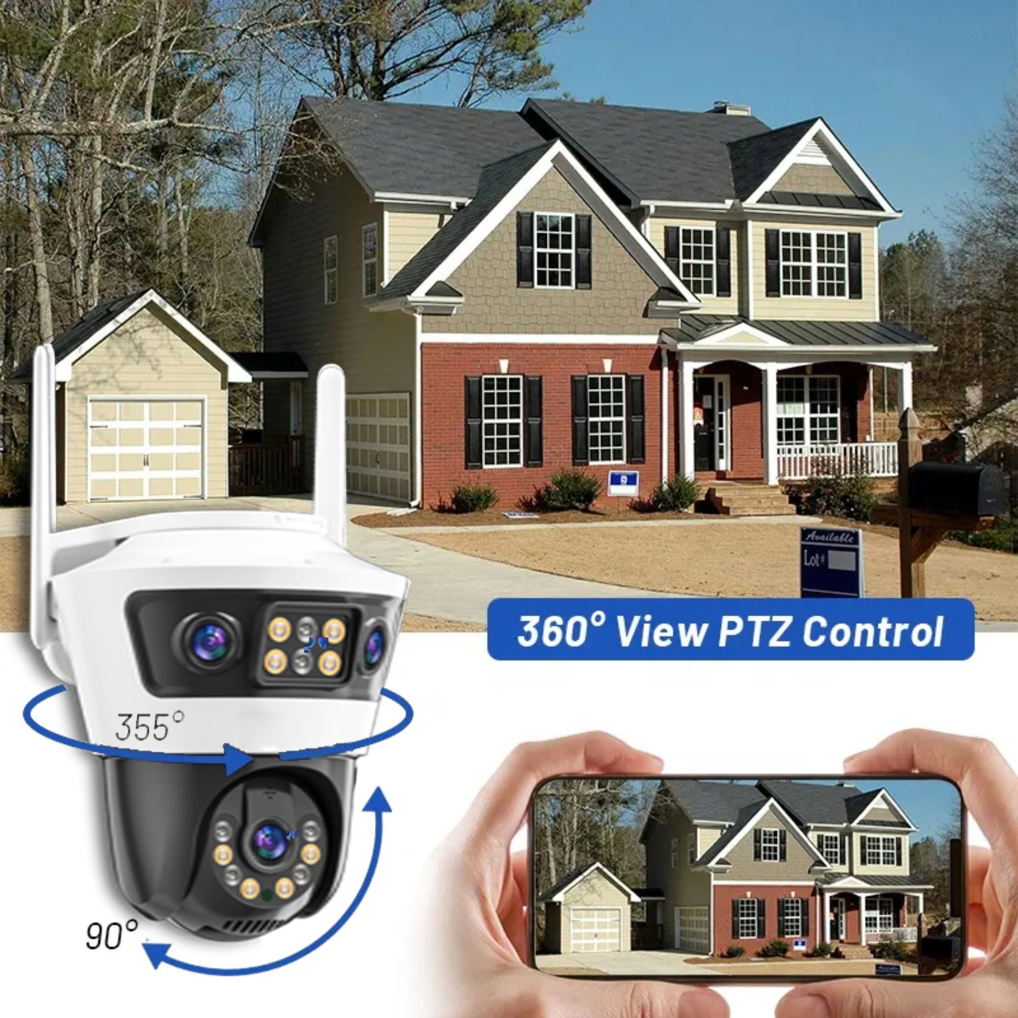 Cámara de Seguridad Exterior Jortan 6 WiFi Doble Lente con Seguimiento Inteligente e IA