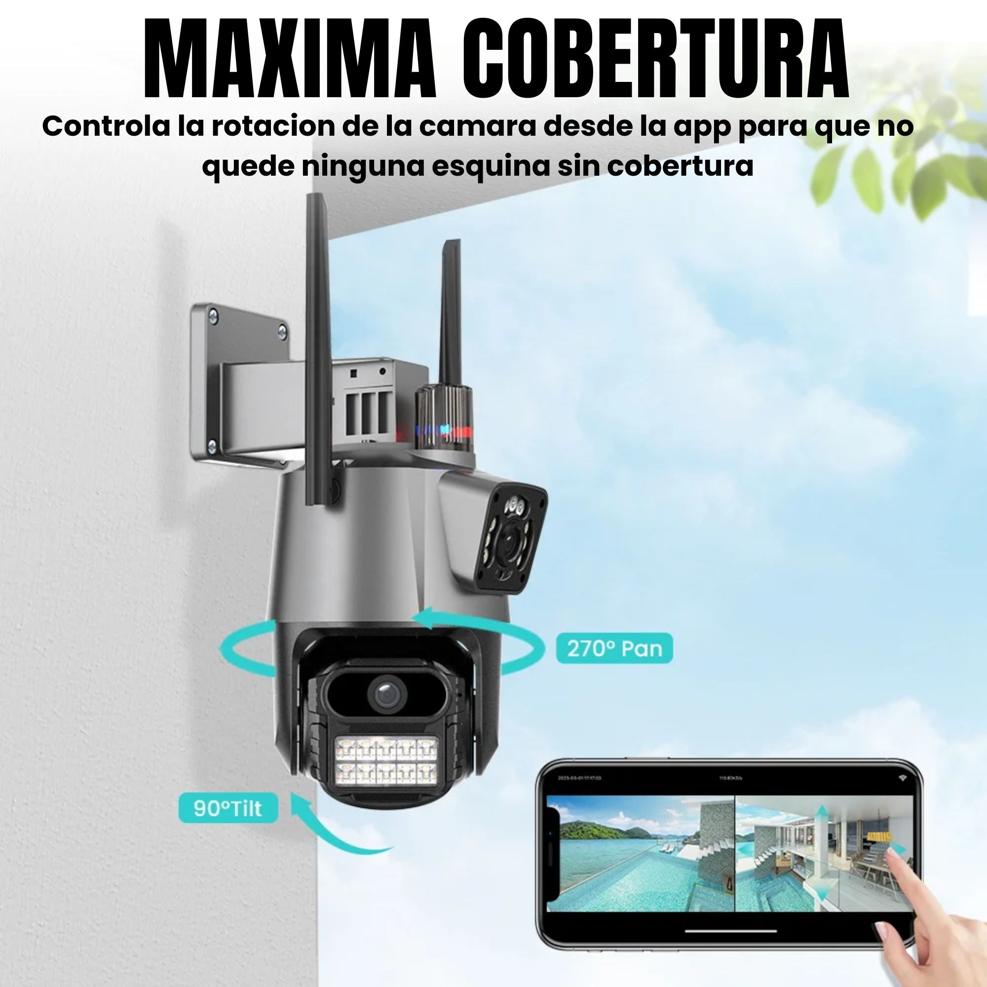 Cámara de Seguridad Exterior JORTAN JT-9687 Pro 8MP con Doble Lente y Visión Nocturna