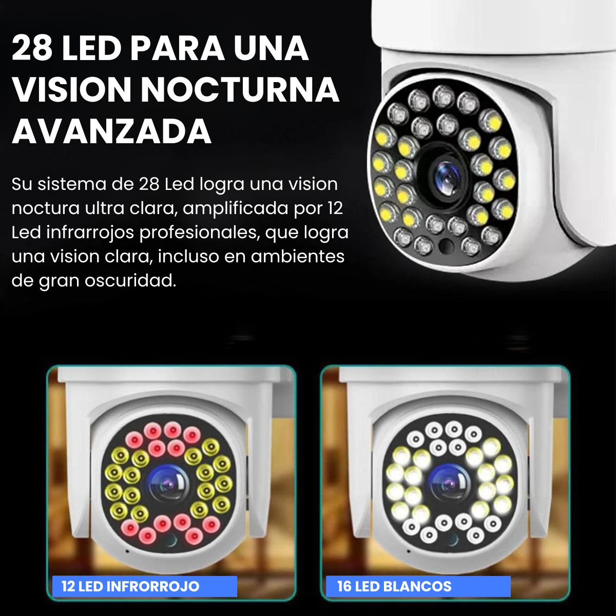 Cámara de Seguridad Exterior JORTAN JT-8161QJ Full HD WiFi con Visión Nocturna y Audio Bidireccional