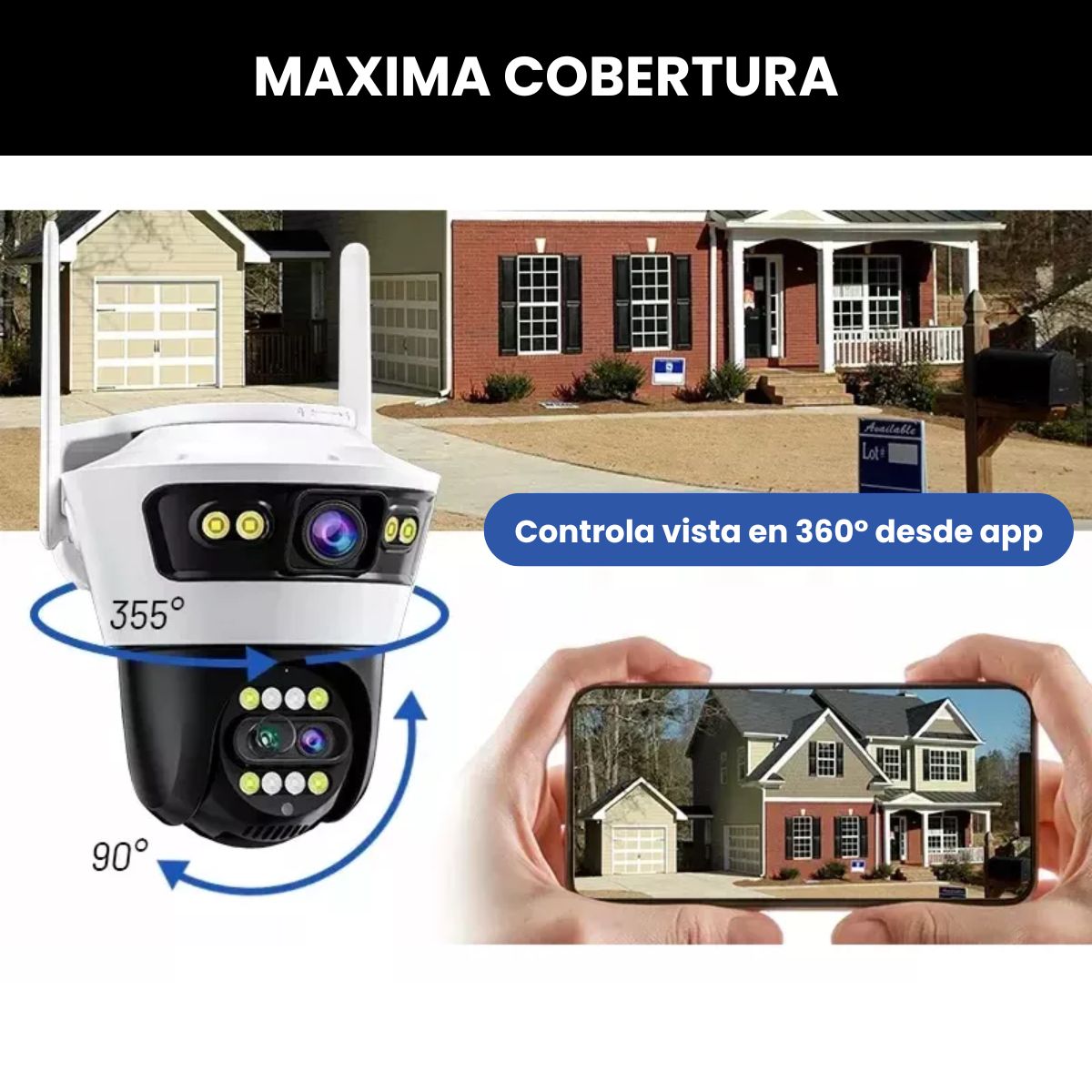 Cámara de Seguridad Exterior JORTAN 4 Full HD con Doble Lente y Detección Humana