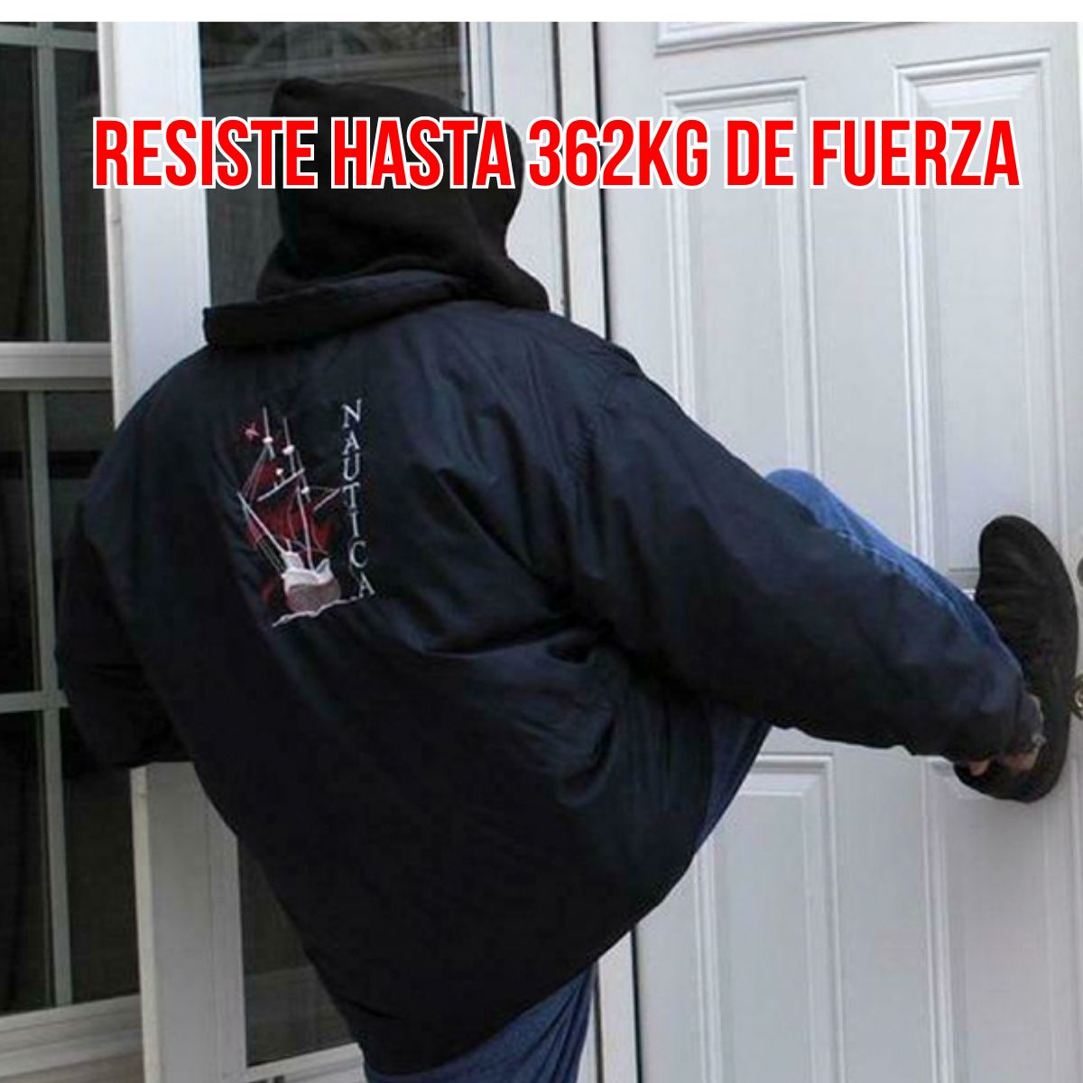 Cerradura de Seguridad Refuerzo para Puerta Picaporte Seguridad Plateado