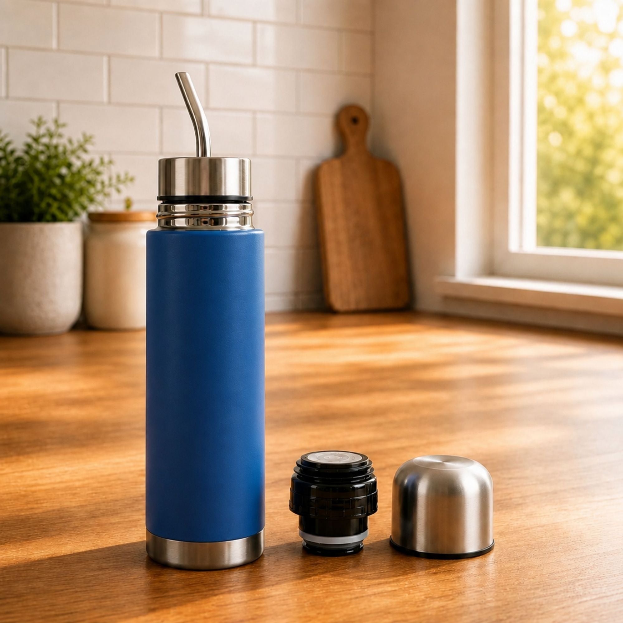 Termo mate autocebante portátil de 750ml Tawo color Azul Marino