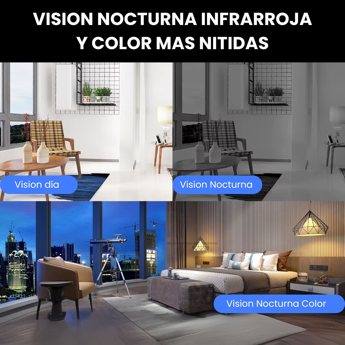 Cámara de Seguridad Exterior JORTAN JT-8161QJ Full HD WiFi con Visión Nocturna y Audio Bidireccional