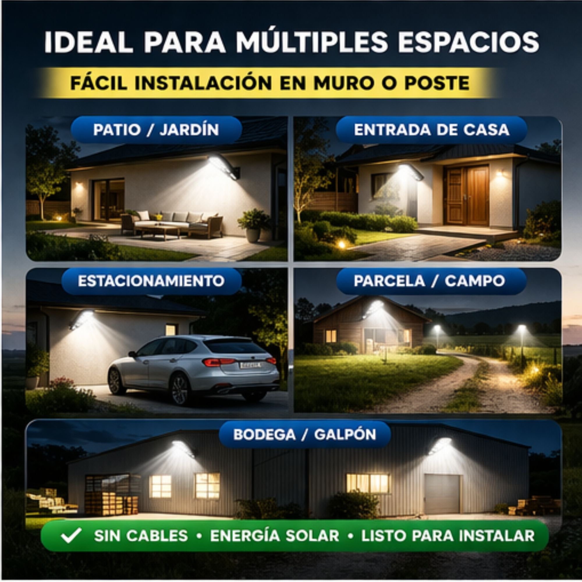 Foco Solar LED Cobra JORTAN 300W con Sensor de Movimiento IP66
