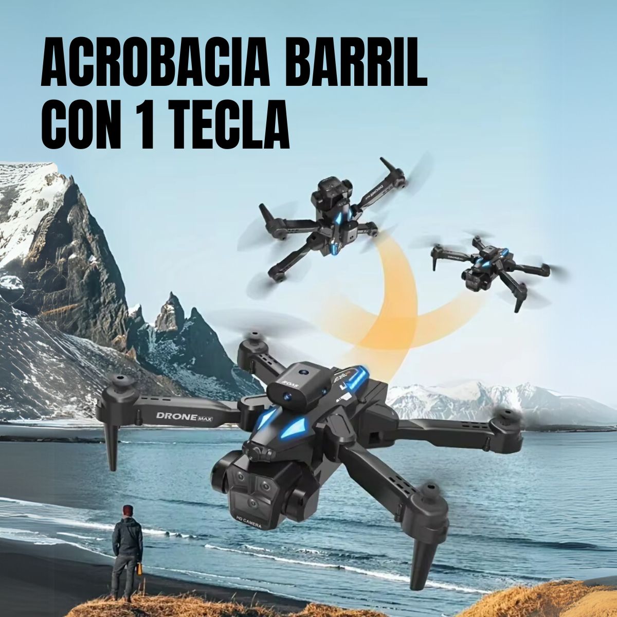 Drone 4k con 3 Cámaras Wifi 2.4ghz Fpv Antichoques H15 Pro Max