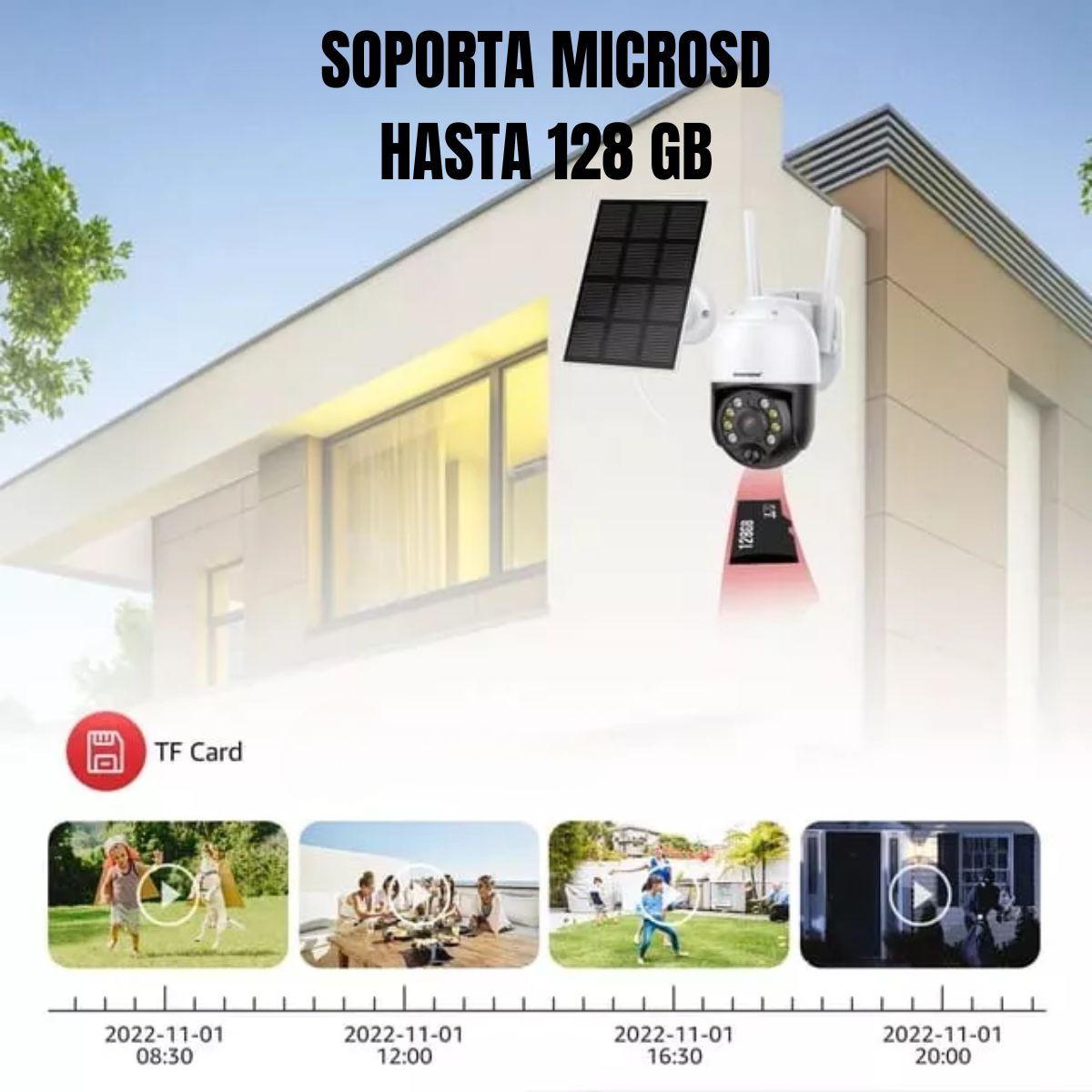 Cámara Solar JORTAN 3MP con Batería de 13200 mAh y Visión Nocturna