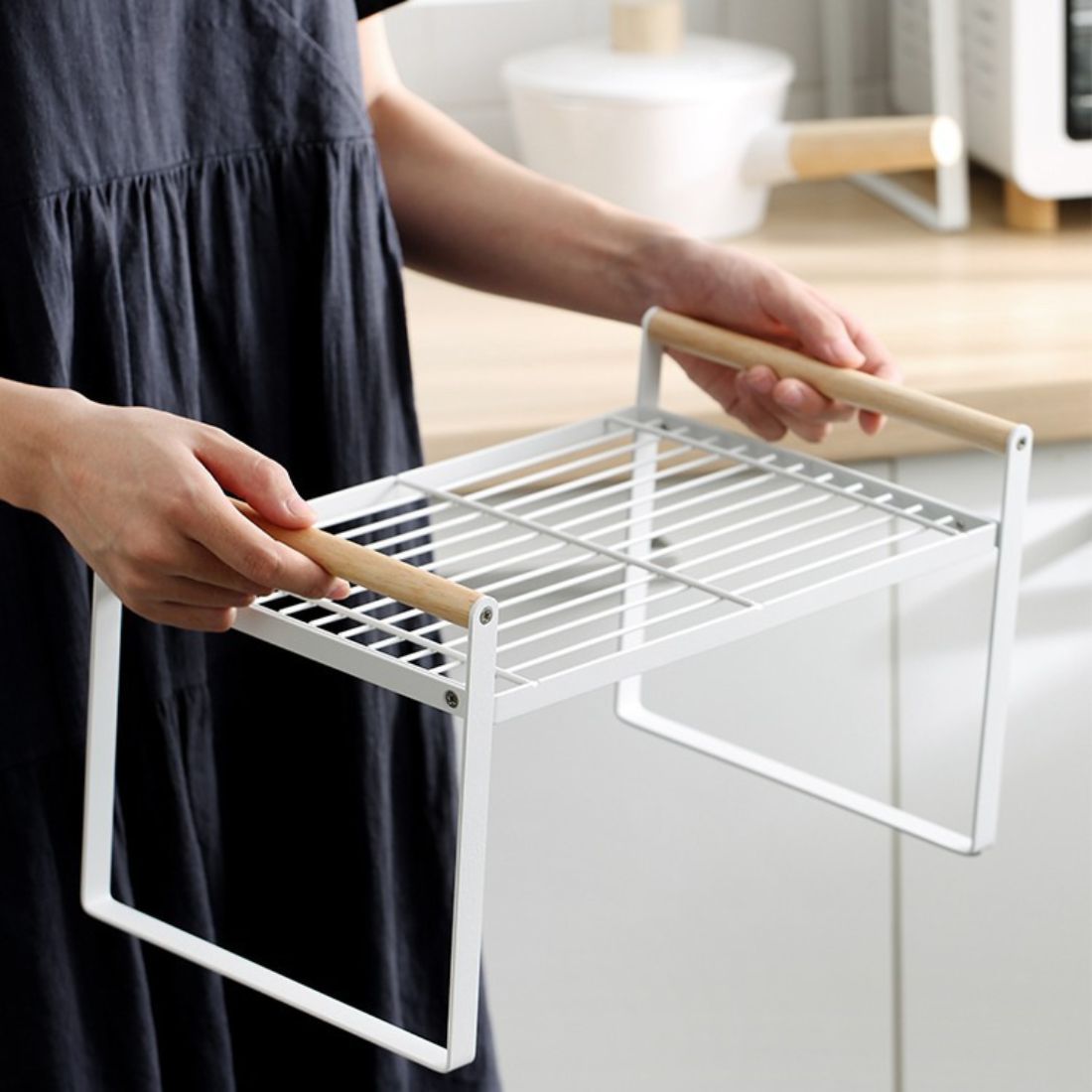 Repisa Organizadora Estilo Nórdico de 2 Niveles Blanca 34 cm