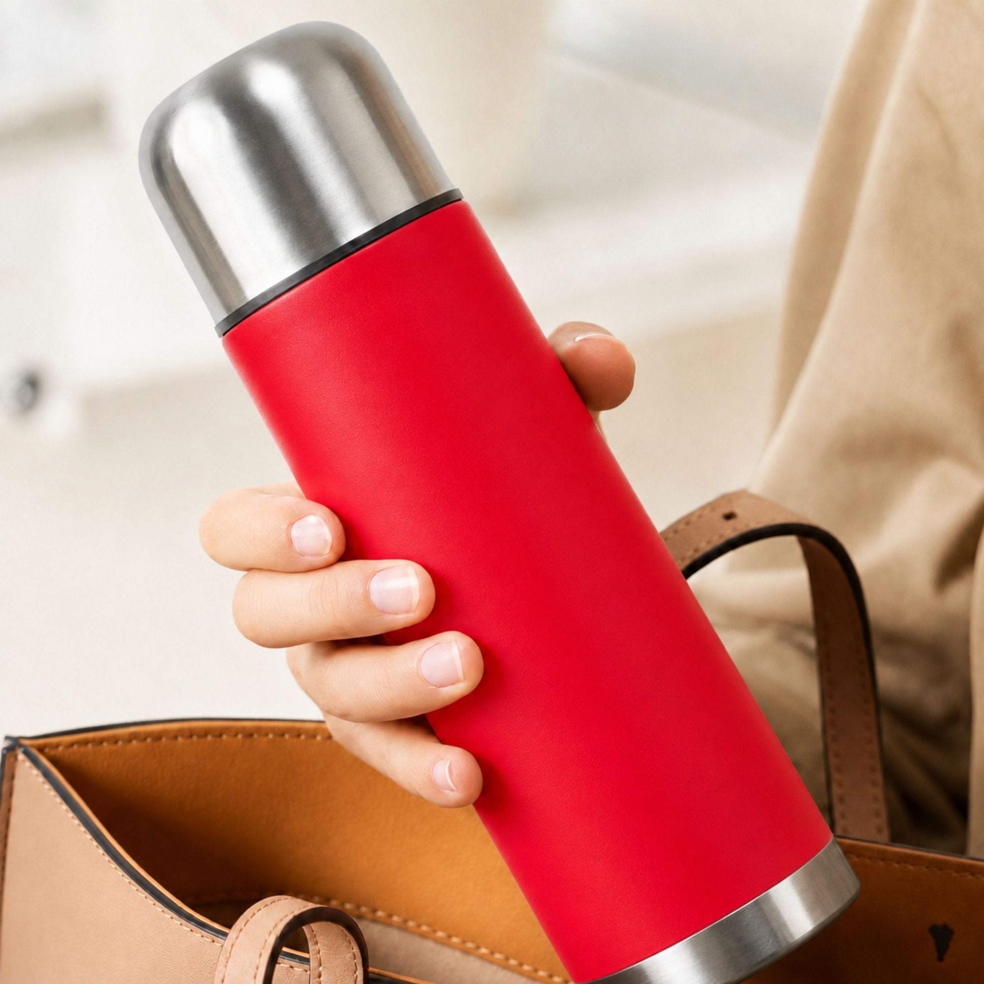 Termo mate autocebante 2 en 1 Tawo 750 ml de acero inoxidable Rojo