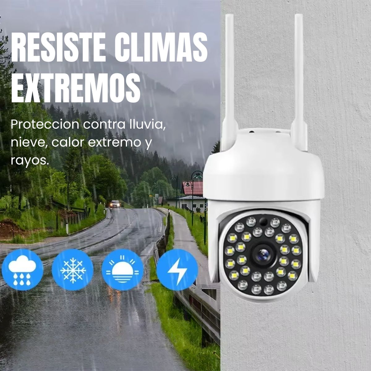 Cámara de Seguridad Exterior JORTAN JT-8161QJ Full HD WiFi con Visión Nocturna y Audio Bidireccional