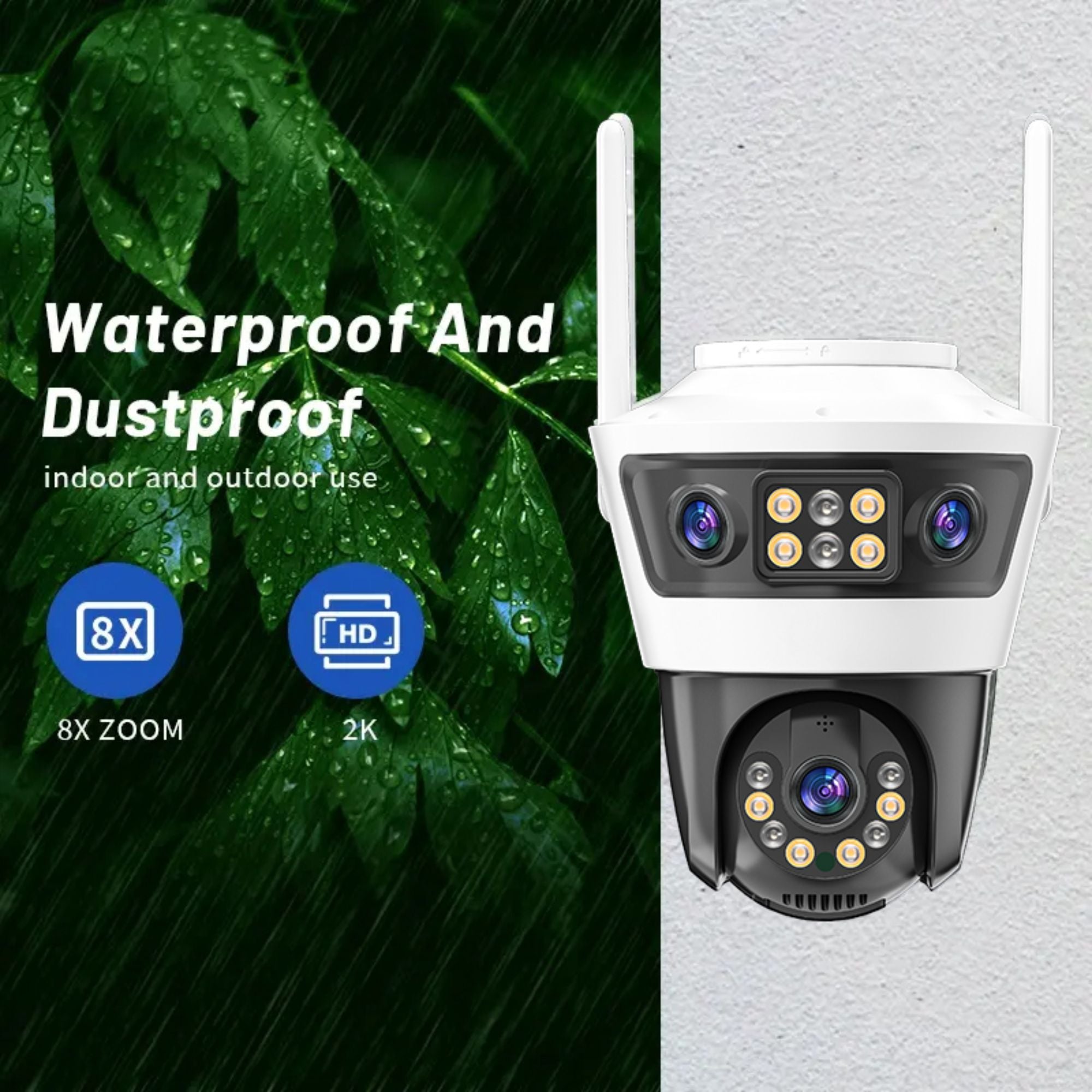 Cámara de Seguridad Exterior Jortan 6 WiFi Doble Lente con Seguimiento Inteligente e IA
