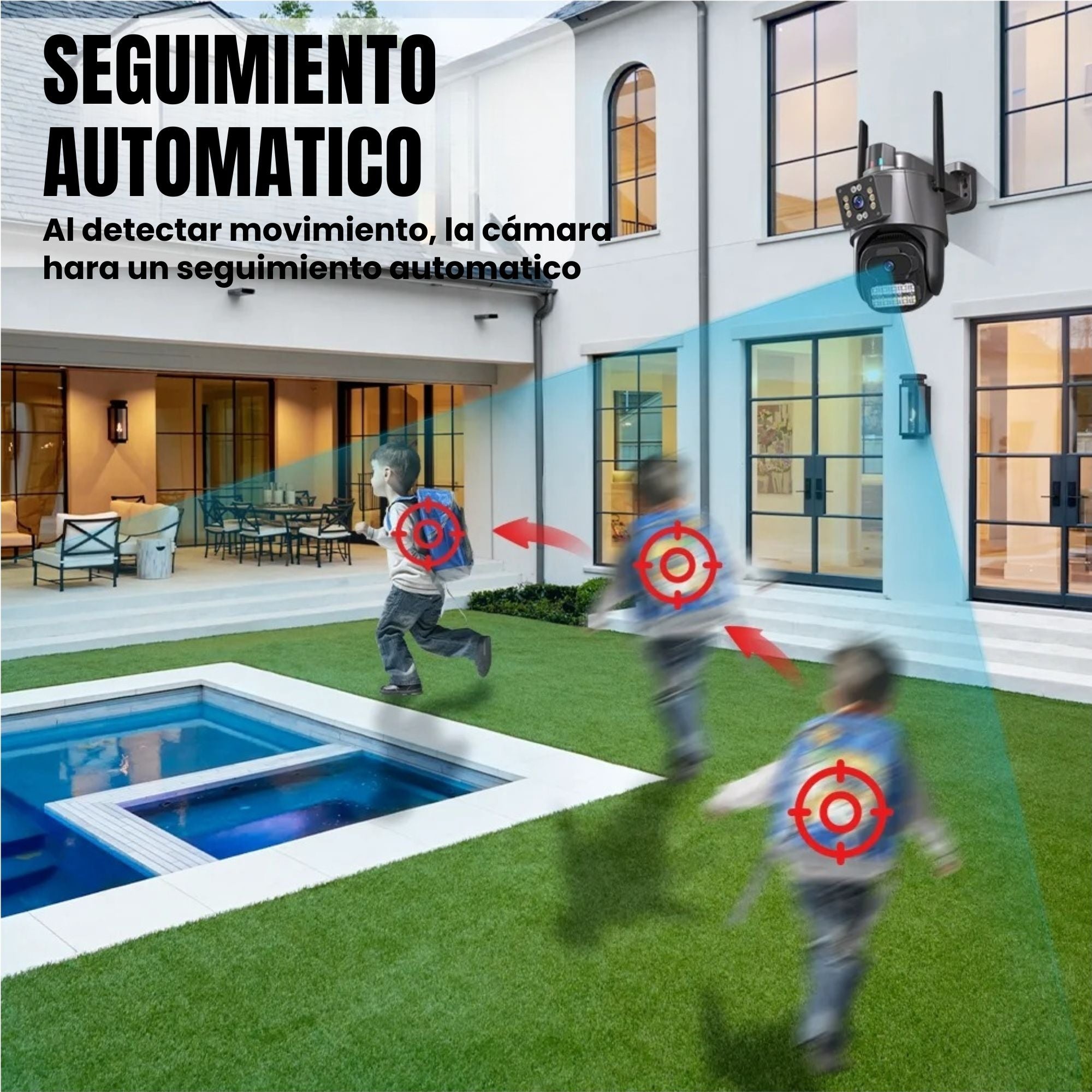 Cámara de Seguridad Exterior JORTAN JT-9687 Pro 8MP con Doble Lente y Visión Nocturna