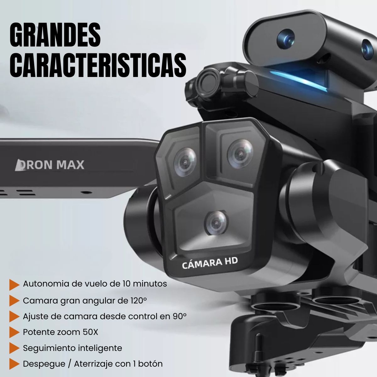 Drone 4k con 3 Cámaras Wifi 2.4ghz Fpv Antichoques H15 Pro Max