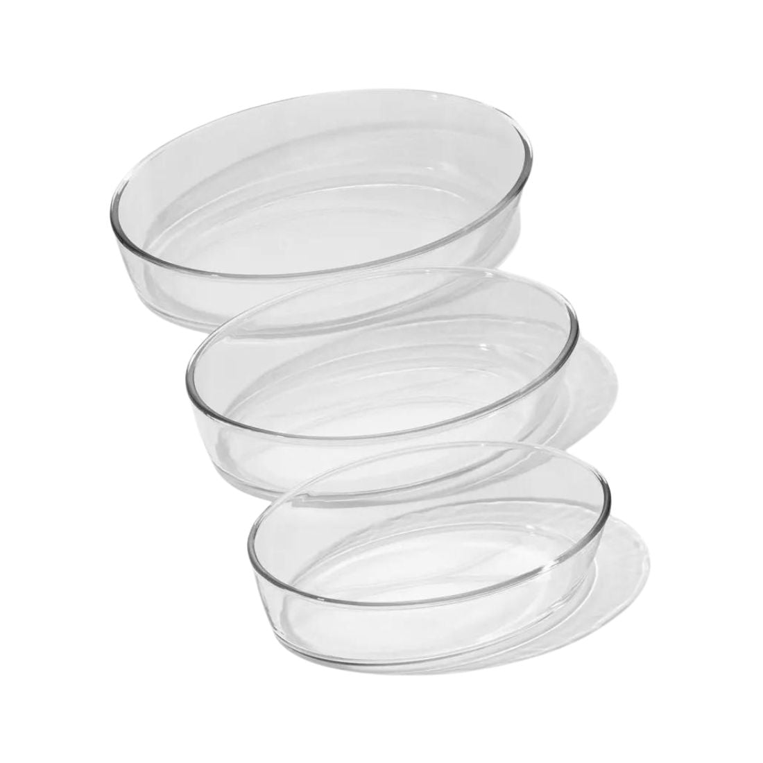 Set 3 Fuente Asadera Vidrio Refractario Para Horno Ovaladas