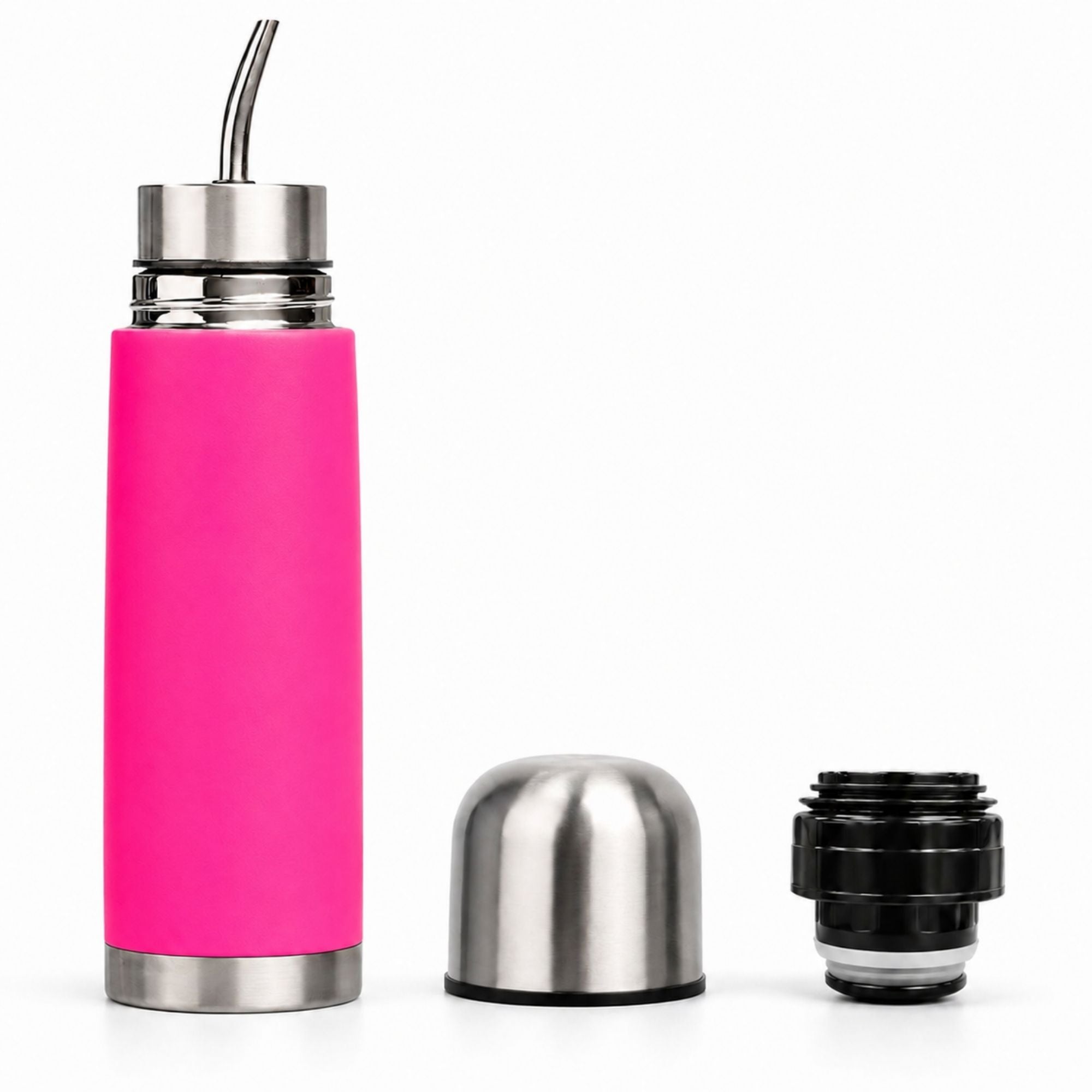 Termo mate autocebante 2 en 1 Tawo 750 ml de acero inoxidable Fucsia