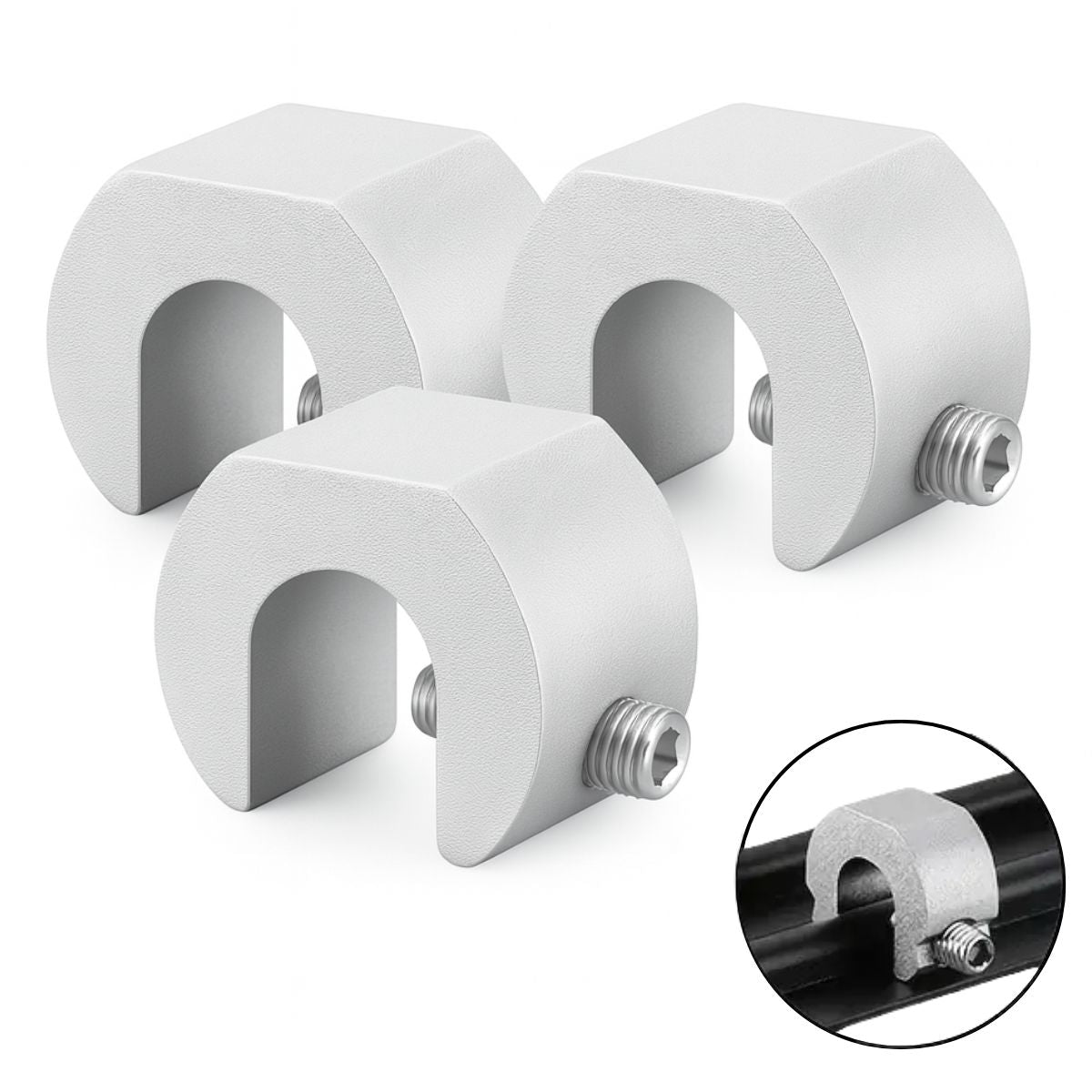 Seguro antirrobo ventanas y mamparas corredizas metálicas Pack 3 Color Plateado
