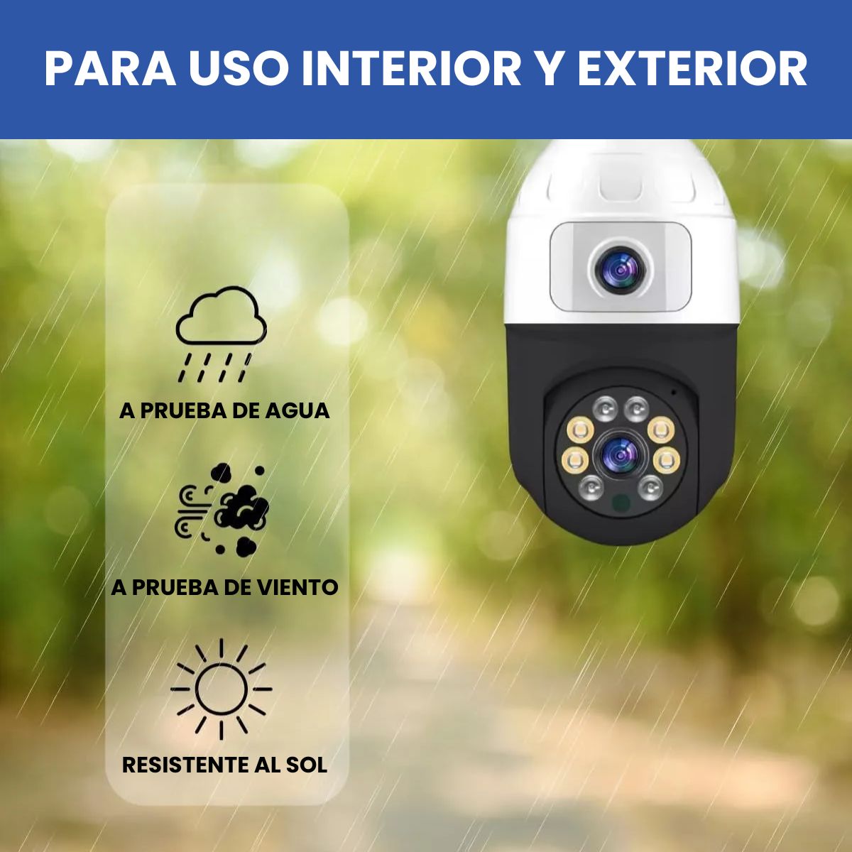 Cámara Ampolleta JORTAN JT-9696 Full HD con Doble Lente y Visión 360°